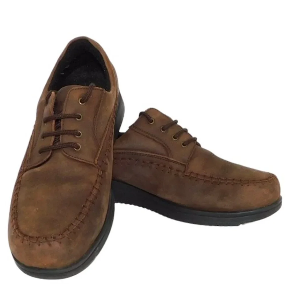 Mountain Breezes Brown Suede/Leather Lace-up Loafer